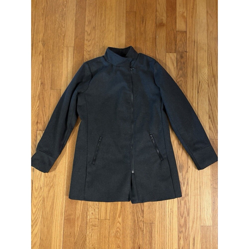 Vintage Y2K Charlotte Russe Charcoal Grey Mid-Length Coat Women's M
